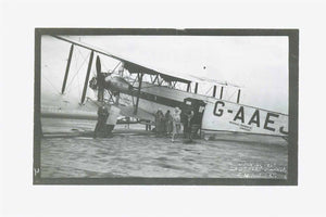 Inscription lower right, hand white ink:  July 21, 1930  La Bouget France - Should be LE Bouget France  E.M. Nielsen  E.M. Nielsen was probably the photographer and most likely one of the passengers on that day July 21, 1930  The British airport for the airline was Croydon. All destinations were overseas.  Google provides a extensive history of that air line: The Empires Airway: British Civil Aviation from 1919 to 1939  Imperial Airways merged with BOAC I 1939 and was the forerunner of British Airways.