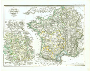 Maps, France, Paris, Champagne, Gallien, Merowinger, Merovinger, Frankenreich