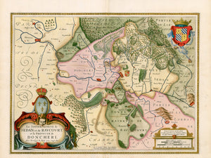 Maps, France, Region of Sedan, Luxembourg, Hondius