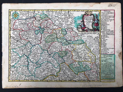Maps, Germany, Silesia, Dresden, Pilsen, Das Herzogthum Schlesien...