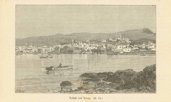 "Prieure de France, A Rhodes"  Greece, Griechenland, Rhodes, Port de Rhodes, Port du Aubusson  *****  "Voyage a L'Ile de Rhodes"  "Text et Dessins par M. Eugene Flandin 1844"  8 separate-page article about Rhodes. The article is illustrated with 14 wood engravings.