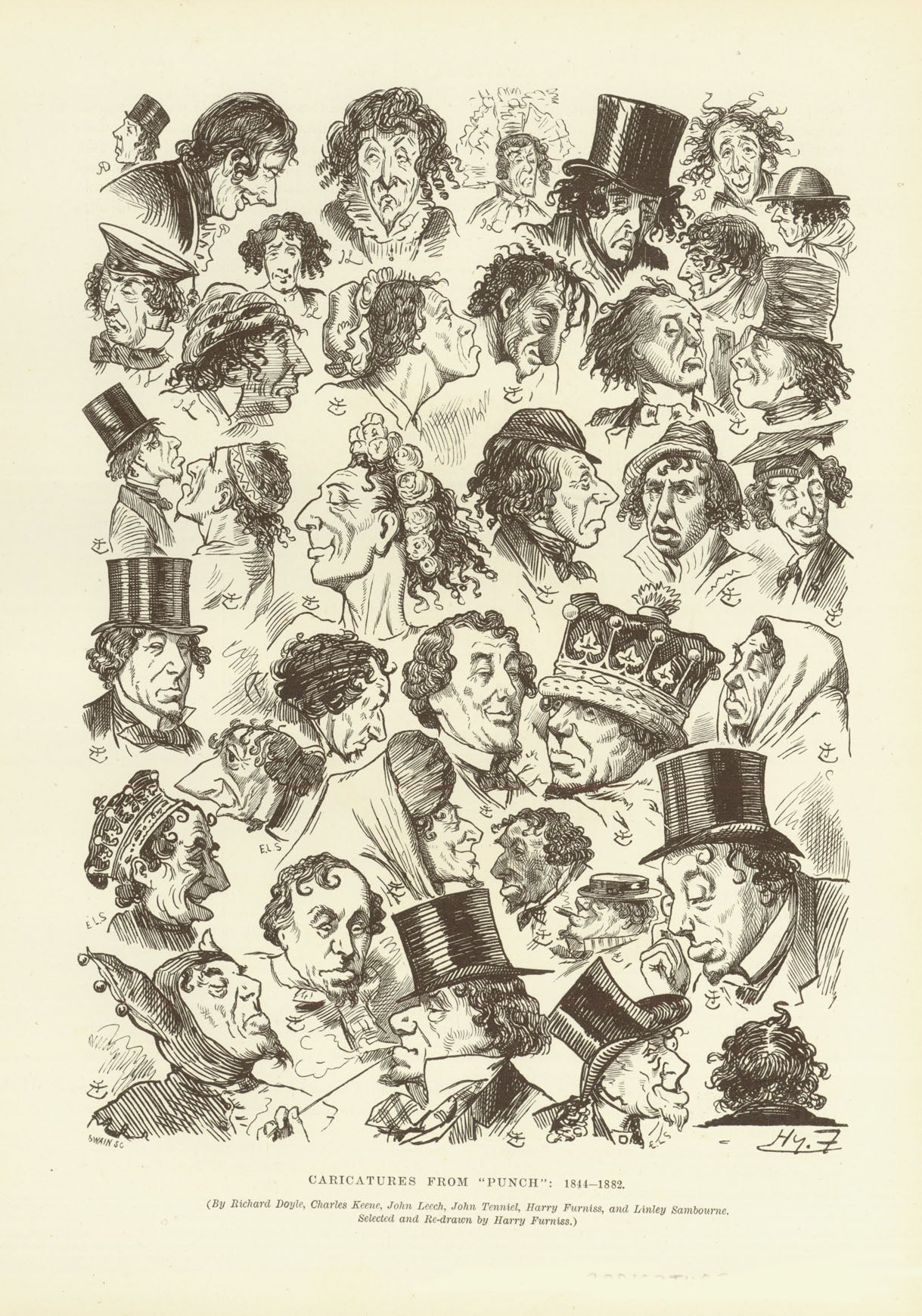 "Caricatures from "Punch" 1844-1882"  Wood engraving published 1895