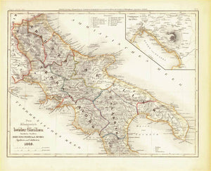 Maps, Volcanos, Italy, Sicily, Kingdom, Naples, Vesuvius