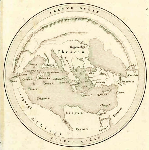 "Geographie D'Homer"  Steel engraving published 1844.