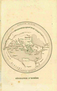"Geographie D'Homer"  Steel engraving published 1844.