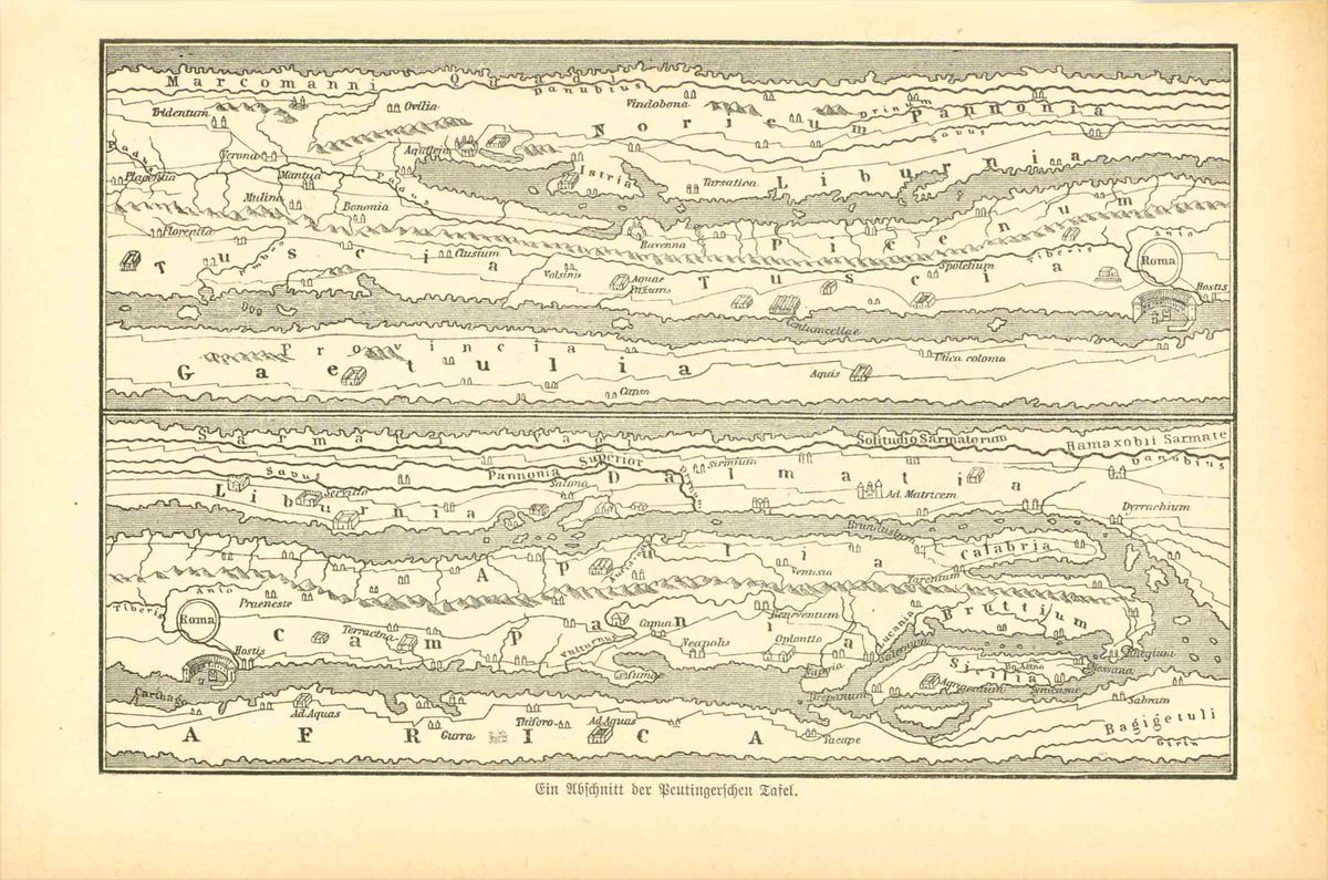 Maps, Peutringerischen Tafels, Peutinger map – Philographikon Antique ...