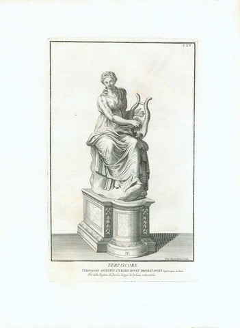 "Terpiscope, Terpsichore- Teriscope Affectus Citharis Movet Imperat Auget" (Vergil)  Copper etching by Francesco Aquila (1676-1740)  Published by Domeco Rossi (1647-1729)  Rome, 1704  Muse of DANCE  Wide margins. Clean. Minimal traces of age and use.  Original antique print , interior design, wall decoration, ideas, idea, gift ideas, present, vintage, charming, special, decoration, home interior, living room design