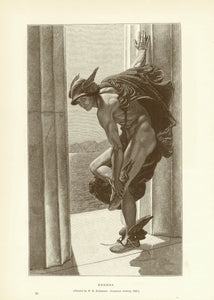 "Hermes"  Wood engraving after the painting by W. B. Richmond, 1886.  23 x 14.5 cm ( 9 x 5.7 ")"Hermes"  Wood engraving after the painting by W. B. Richmond, 1886.  Original antique print 