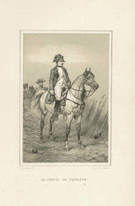 "Le Cheval de Napoleon"  Toned lithgraph after Viktor Adam. Published 1884.  Very minor signs of age in margins.