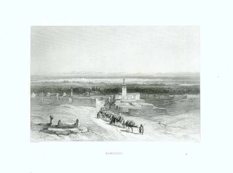 "Damascus"  Steel engraving by J. Cousen after W. H. Bartlett. Published 1854.