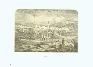 "Hebron"  Wood engraving published 1861.  Image: 10.5 x 15.5 cm ( 4.1 x 6.1")  Original antique print , ancient vintage