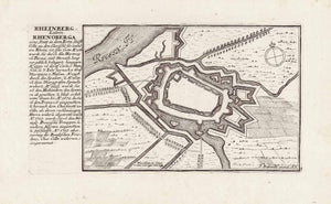 Rheinberg am Niederrhein. - "Rheinberg - Latein Rhenoberga" Rheinberg, Niederrhein,Ruhrgebiet, Wesel, Orsoy, Ossenberg Plan der Stadt Rheinberg am Rhein. Blick auf die Umrisse der Stadt Rheinberg aus der Vogelschau. (Birds-Eye-View of the plan of Rheinberg" Kupferradierung von Gabriel Bodenehr (1664-1758) Augsburg, 1723. (Copper engraving by Gabriel Bodenehr (1664-1758) Augsburg, 1723.) interior design, wall decoration, ideas, idea, gift ideas,