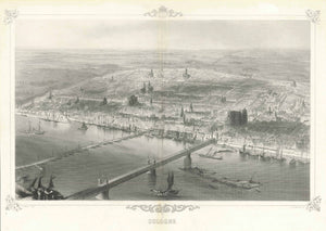 "Cologne"  Very detailed steel engraving of Cologne by A. H. Payne after Carse ca 1850.  Original antique print    Cologne, Köln, Koeln, Rhine