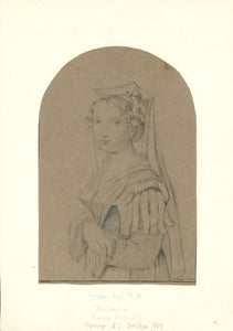 Portrait einer Italienerin - Kreide-Zeichnung  Original drawing, Italienischen Dame, Dresde, Dresda  Portrait einer vornehmen italienischen Dame  Kreide-Zeichnung auf braunem Ppaier.  Rechts unten monogrammiert: A.L. Dresde ( sic ) und datiert 1822  Auf italienisch heisst Dresden - Dresda Auf französisch: Dresde