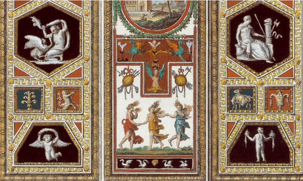 Pilasters III and IV  Order Nr. RAFFAEL252755  Image: 44.5 x 33 cm ( 17.5 x 12.9") Page size: 54 x 41 cm 21.2 x 16.1")     The Vatican Loggie  The Loggie del Vaticano are part of the three-story papal palace building, planned by Pope Julian II and finished by Pope Leo X. The building is the living quarter of the popes. And it is imaginable how much emphasis and attention it therefore had.