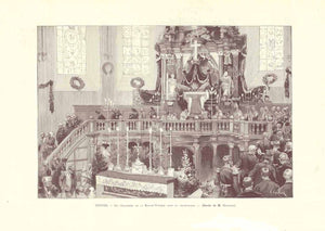 "Trèves. - Le pèlerinage de la Sainte-Tunique dans la Cathédrale"  Holzstich nach der Zeichnung von Otto Gerlach (1862-1908)  Publiziert Paris, 1891.