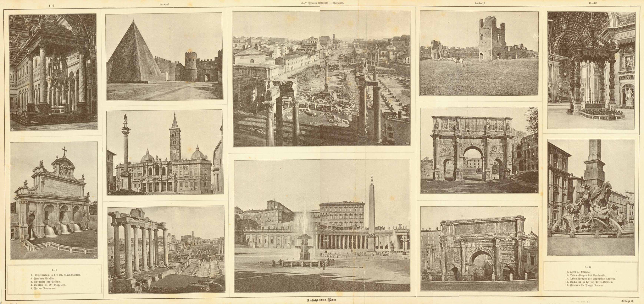 No Title  Early text photos (ca. 1895) of the major historical monuments of Rome.