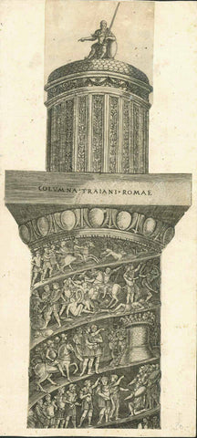 "Columna Traiani Romae"  Italy, Rome, Copper engraving ca 1775 showing part of Trajan's Column.