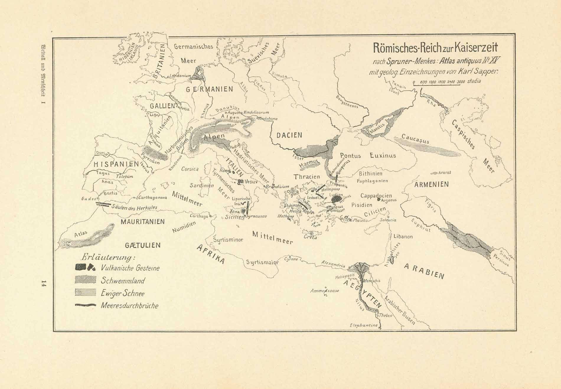 "Roemisches Reich zur Kaiserzeit" (Roman Empire in Imperial Times)  Wood engraving published ca 1900.  For a 30% discount enter MAPS30 at chekout   Original antique print   interior design, wall decoration, ideas, idea, gift ideas, present, vintage, charming, special, decoration, home interior, living room design 