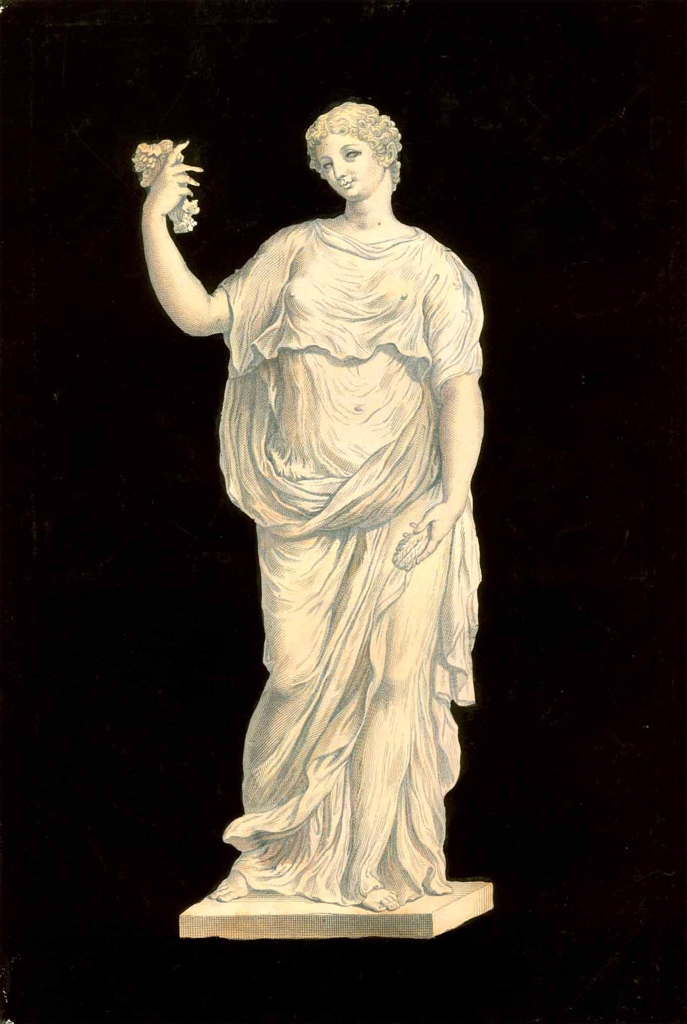  Title not known.  Greek/Roman Goddess  Original antique print 