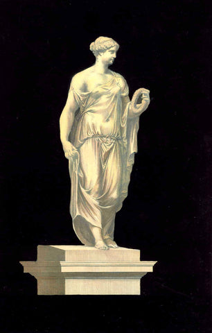   Title not known.  Greek/Roman Goddess  Original antique print 