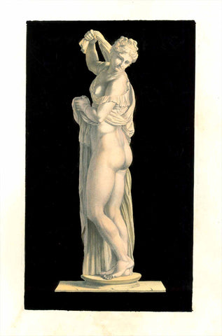  "Venere Uscita dal Bagno in Atto D'Asciugarsi"  Nel Palazzo Farnese  Original antique print 