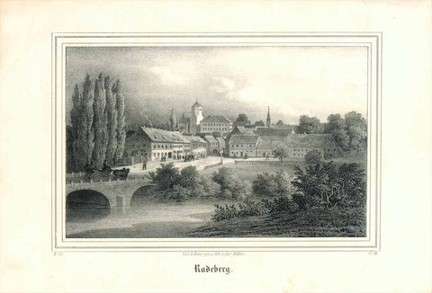 "Radeberg"  Lithograph by Carl Mueller  Published in "Saxonia"  By Eduard Pietzsch & Co. Dresden, 1840
