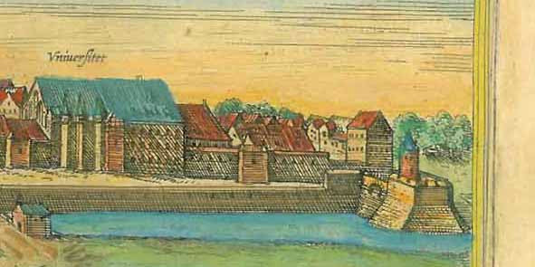 Leipzig. - "Leibzick - Lipsia Litterarum Studiis et Mercatura Celebre Misniae Oppidum"  General view of this important Saxonian city.  Hand-colored copper etching.  Published in "Civitates Orbis Terrarum"  By author and publisher Georg Braun (1541-1622)  and engraver and publisher Frans Hogenberg (1535-1590)  Cologne, 1572, interior design, wall decoration, ideas, idea, gift ideas, present, vintage, charming, special, decoration, home interior, living room design