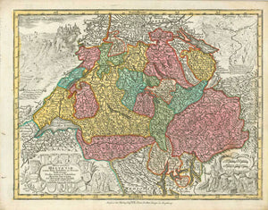 Maps, Switzerland, Seutter, Lotter, coats of arms