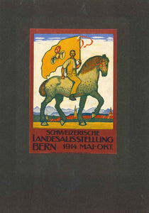 "Schweizerische Landesausstellung Bern 1914 Mai - Okt."  Advertisment  Published in an album of samples of Graphic design made in Switzerland. Ca. 1920  Graphic Design: J. E. Wolfensberger, Zuerich  Original antique print 