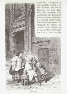 "Tunesische Juden"  Tunisian Jews  Wood engraving published about 1880.