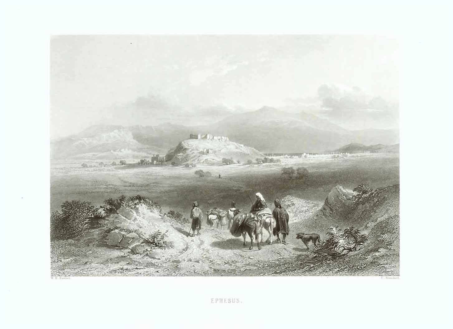 "Ephesus"  Steel engraving by E. Brandard after W. H. Bartlett, published 1854.