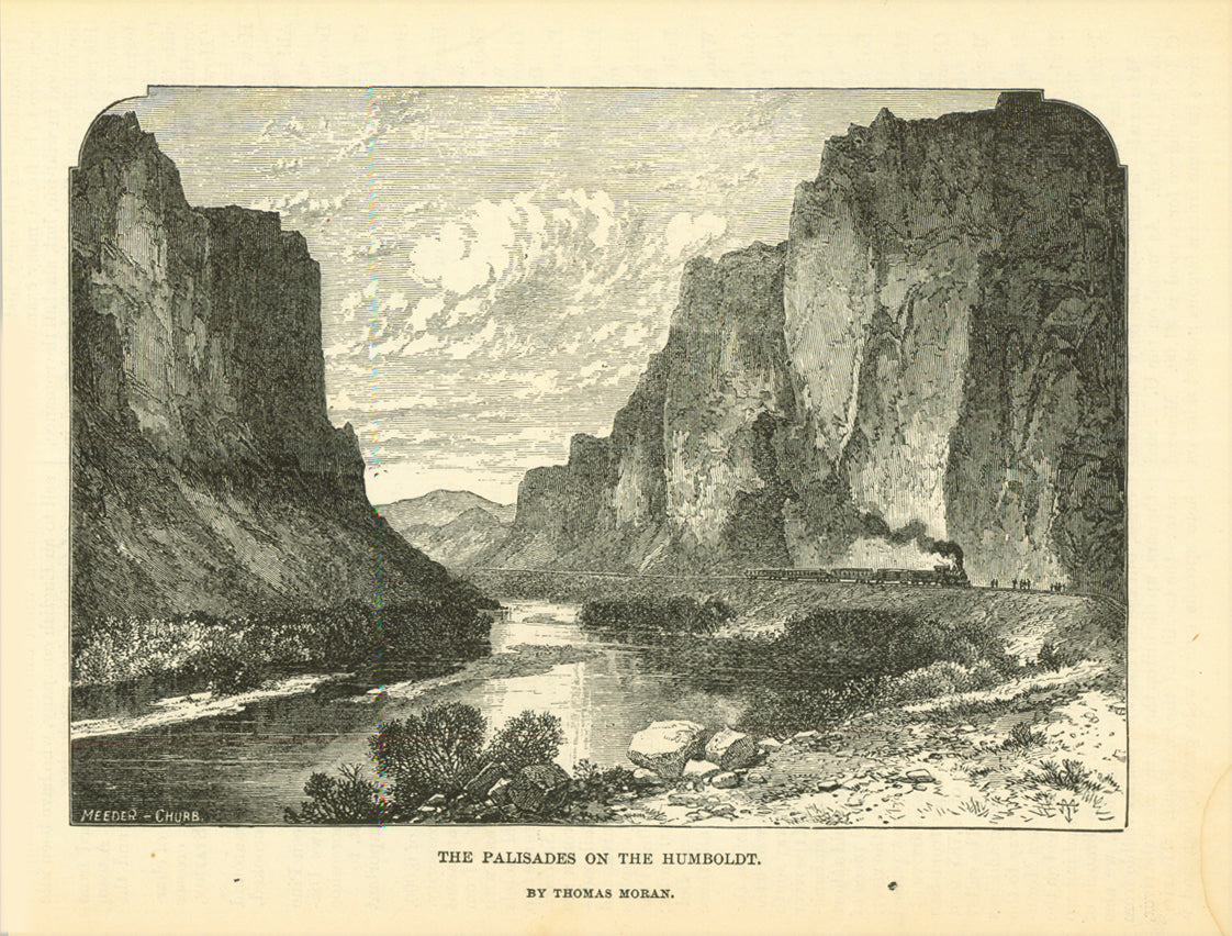 Landscapes, USA, The Palisades on the Humbolt, after Rhomas Moran