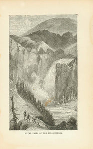 Antique print, Yellowstone, Other images: "Grand Geyser of the Fire-Hole Bsin, The Liberty Cap,  The Devil's Hoof, The Devil's Den."   Yellowstone National Park, Geyser, Geiser, Montana, Wyoming, Hot Springs  Published 1873.  Original antique print . interior design, wall decoration, ideas, idea, gift ideas, present, vintage, charming, special, decoration, home interior, living room design 