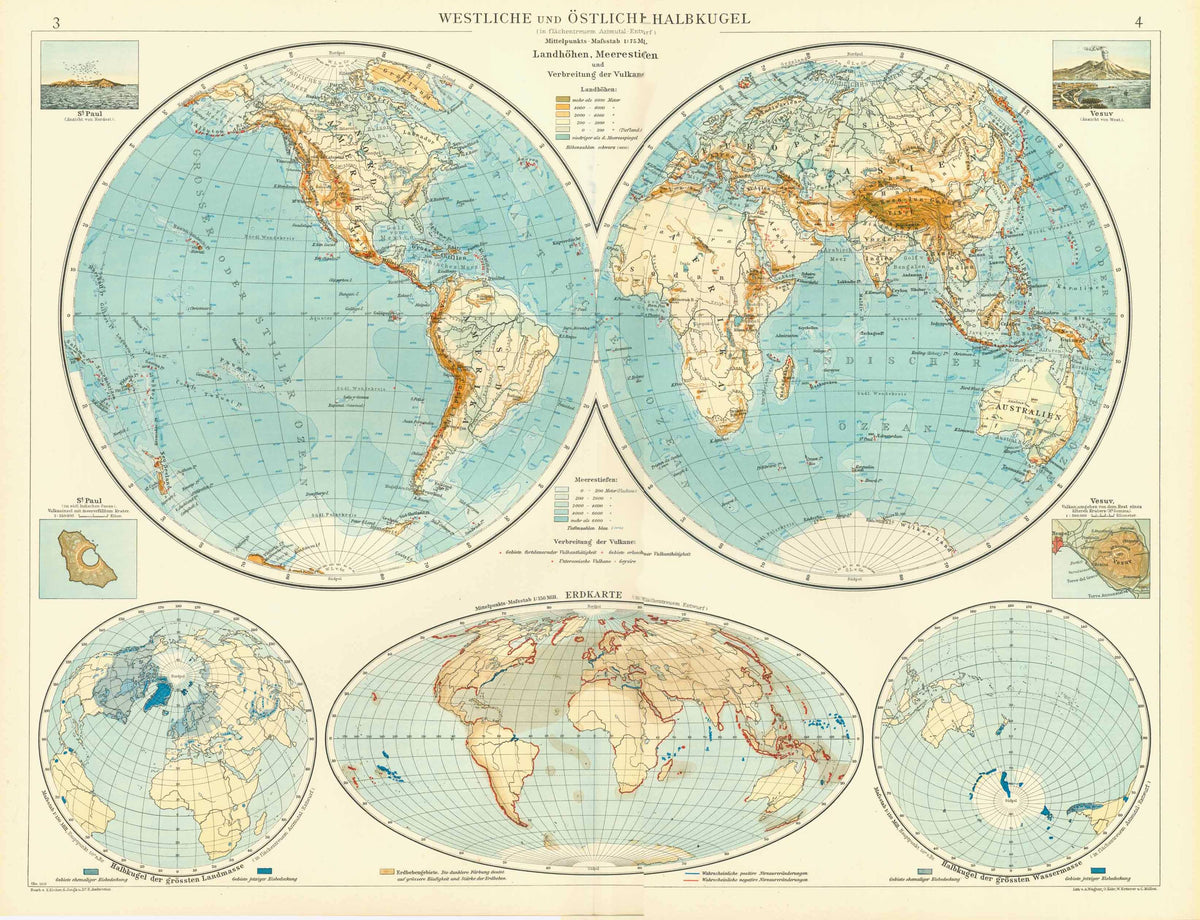 Maps, Volcanos, World Map, Earthquakes, Ocean Depths – Philographikon 