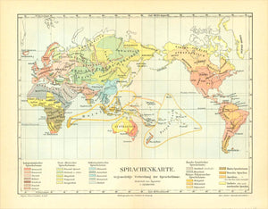 Maps, World Map, Linguistic Map