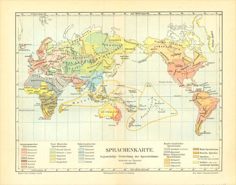 Maps, World Map, Linguistic Map